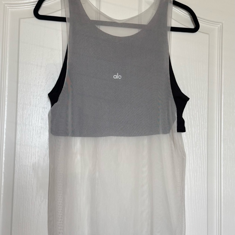 ALO Yoga Sheer Black and White Tank Top